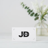 Moderne Initialen Camera Fotografie Brackets Visitekaartje (Staand voorkant)