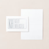 Moderne Initialen en Logo naam (blanco binnenzijde Folie Kaarten (Display)