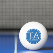 Moderne Initialen en naam in wit en blauw Pingpongballen (Net)