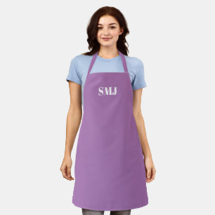 Moderne initialen lavender white schort