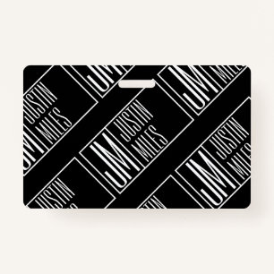 Moderne Initialen met Naam Monogram Patroon Badge