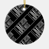 Moderne Initialen met Naam Monogram Patroon Keramisch Ornament (Voorkant)