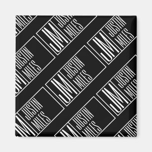 Moderne Initialen met Naam Monogram Patroon Magneet
