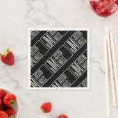 Moderne Initialen met Naam Monogram Patroon Servet (Insitu)