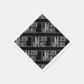 Moderne Initialen met Naam Monogram Patroon Servet (Hoek)