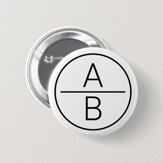 Moderne Initialen Monogram Ronde Button 5,7 Cm (Voorkant /achterkant)