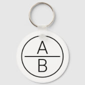 Moderne Initialen Monogram Sleutelhanger (Voorkant)