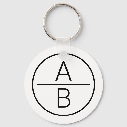 Moderne Initialen Monogram Sleutelhanger (Voorkant)