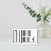 Moderne Initialen & Naam Logo Visitekaartje (Staand voorkant)