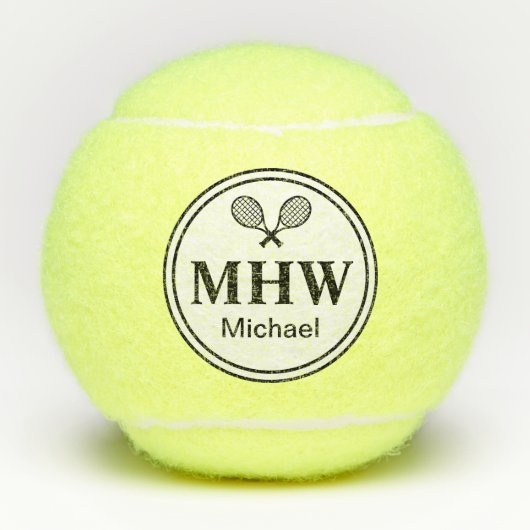 Moderne Initialen Tennisballen (Voorkant)