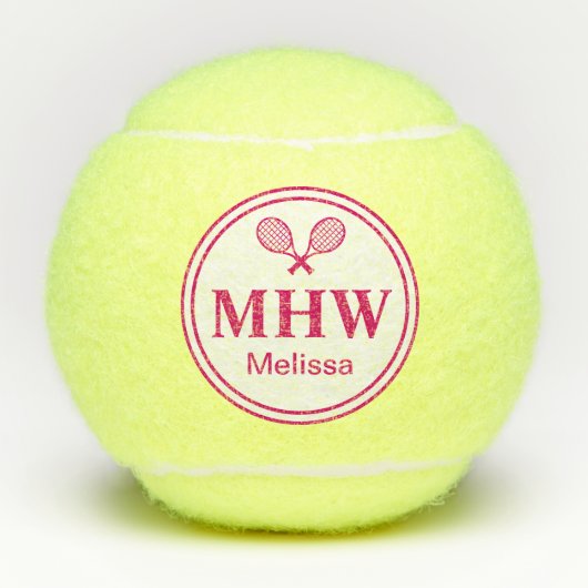 Moderne Initialen Tennisballen (Voorkant)