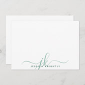 Moderne Initialen van het Manuscript Monogram Mini Notitiekaartje (Voorkant / Achterkant)