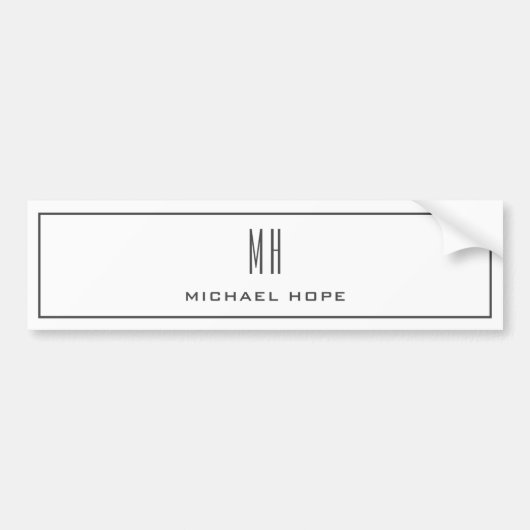 Moderne Initialen voor monogram Bumpersticker (Voorkant)