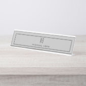 Moderne Initialen voor monogram Bureau Naambordje (Voorkant)
