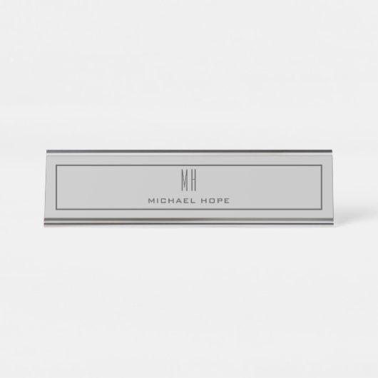 Moderne Initialen voor monogram Bureau Naambordje (Voorkant)