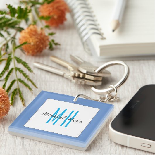 Moderne Initialen voor monogram Sleutelhanger (Voorkant Rechts)