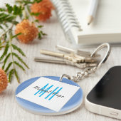 Moderne Initialen voor monogram Sleutelhanger (Voorkant Rechts)