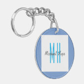 Moderne Initialen voor monogram Sleutelhanger (Voorkant Links)