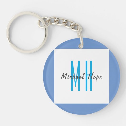 Moderne Initialen voor monogram Sleutelhanger (Voorkant)