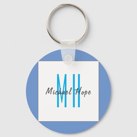 Moderne Initialen voor monogram Sleutelhanger (Voorkant)