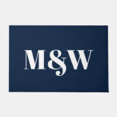 Moderne initialen voor monogrammen van witte marin deurmat (Voorkant)