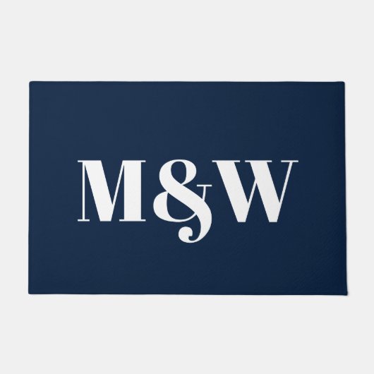 Moderne initialen voor monogrammen van witte marin deurmat (Voorkant)