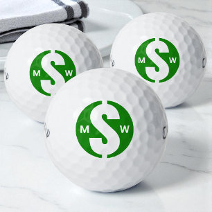 Moderne initiële pret groen geld aangepaste monogr golfballen