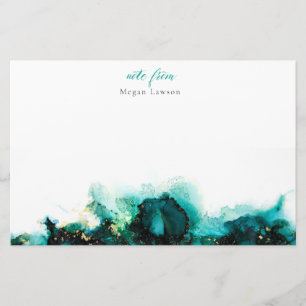 Moderne inkt groen - een notitie van ontwerp briefpapier