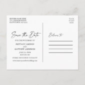 Moderne inkt Script Photo Arch Save the Date Briefkaart (Achterkant)