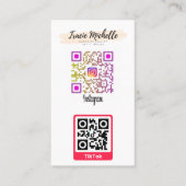 Moderne instagram TikTok QR-code Contactkaartje (Voorkant)