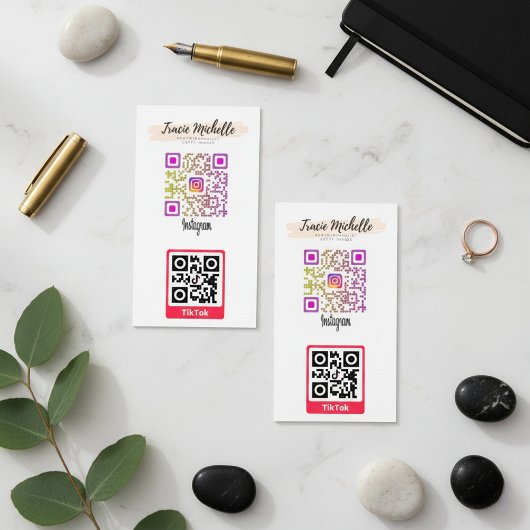 Moderne instagram TikTok QR-code Contactkaartje