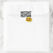 Moderne Instant Menselijke Typografie Zwarte Tekst Vierkante Sticker (Tas)