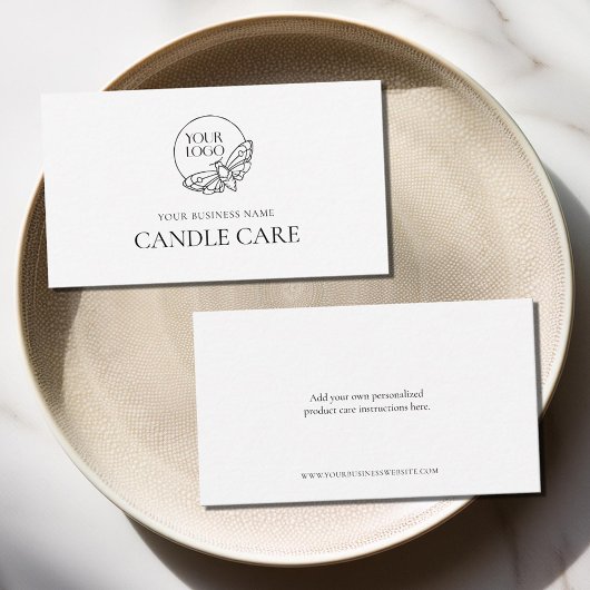 Moderne instructies voor minimale productverzorgin visitekaartje