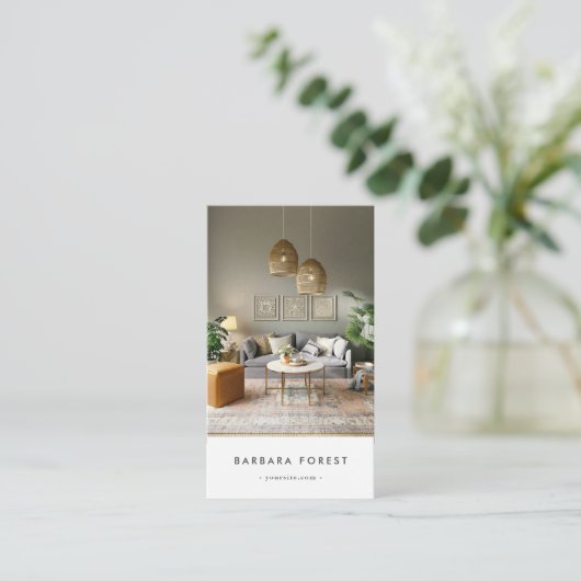 Moderne Interieurontwerper Architect Consultant QR Visitekaartje (Staand voorkant)