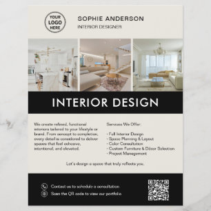 Moderne Interieurontwerper Marketing Neutraal Zwar Flyer