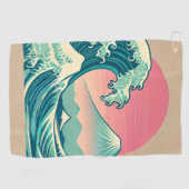 Moderne interpretatie van de Grote Golf Golfhanddoek (Horizontaal)