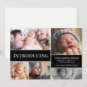 Moderne introducerende Baby Veelvoudige Foto's Aankondiging (Voorkant / Achterkant)