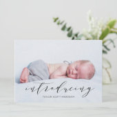 Moderne Introduire Baby Script Faire-part de naiss (Debout devant)