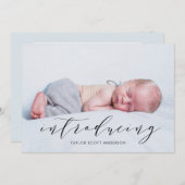 Moderne Introduire Baby Script Faire-part de naiss (Devant / Derrière)