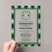 Moderne Invitation Anniversaire Golf Motif Argyle (In situ (ordinateur de poche))