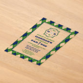 Moderne Invitation Anniversaire Golf Motif Argyle (Poser)