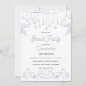 Moderne invitation d'anniversaire pour fête de pla (Devant)