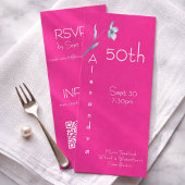 Moderne invitation de 50e anniversaire florale ver