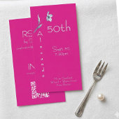 Moderne invitation de 50e anniversaire florale ver