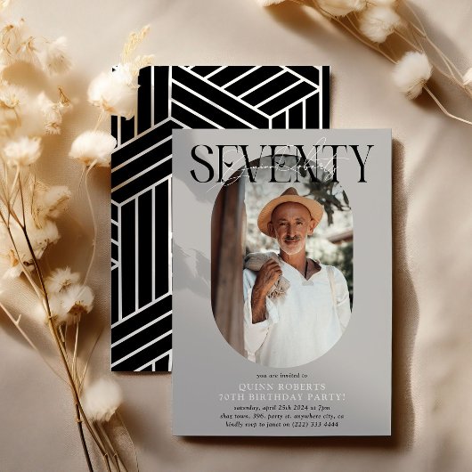 Moderne invitation de 70e anniversaire avec photo