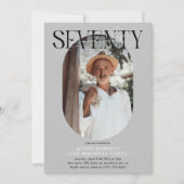 Moderne invitation de 70e anniversaire avec photo (Devant)