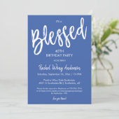 Moderne Invitation de Fête d'Anniversaire Bleue Bé (Debout devant)