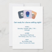 Moderne Invitation de fête d'Halloween Chic Crâne (Dos)