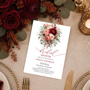 Moderne invitation de mariage automnal floral or b
