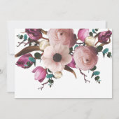 Moderne invitation de mariage florale photographiq (Dos)